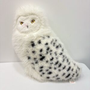 CL Snow Owl Plush Yellow Eyes Embroidery Rare 20” Tall HTF Owl Stuffed Animal